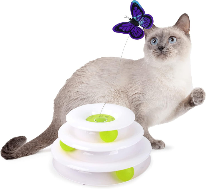  Interactive Tower of Tracks with Butterfly Cat Toy-5
