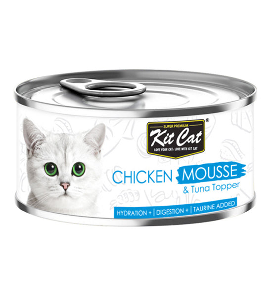 Kit Cat Chicken Mousse with Tuna Toppers Wet Cat Food 80G - 1