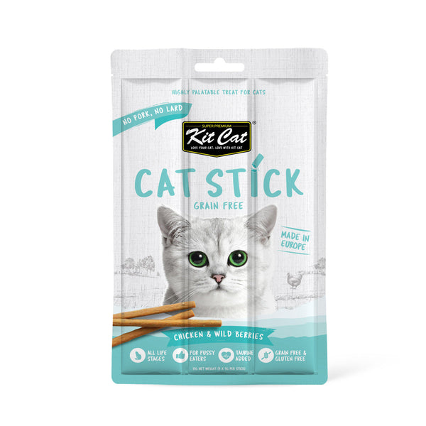 Kit Cat Grain Free Cat Stick Chicken & Wild Berries 15G-1