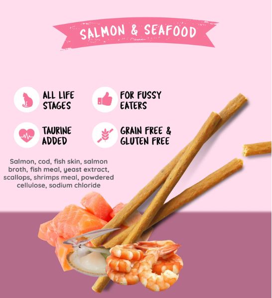 Kit Cat Grain Free Cat Stick Salmon & Seafood 15G-2