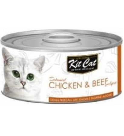 Kit Cat Grain Free Chicken & Beef Topper Wet Cat Food 80G - 1
