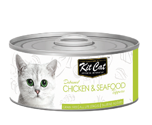 Kit Cat Grain Free Chicken & Seafood Topper Wet Cat Food 80G - 1