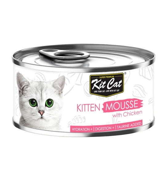 Kit Cat Kitten Mousse Grain Free Chicken Wet Food 80G 