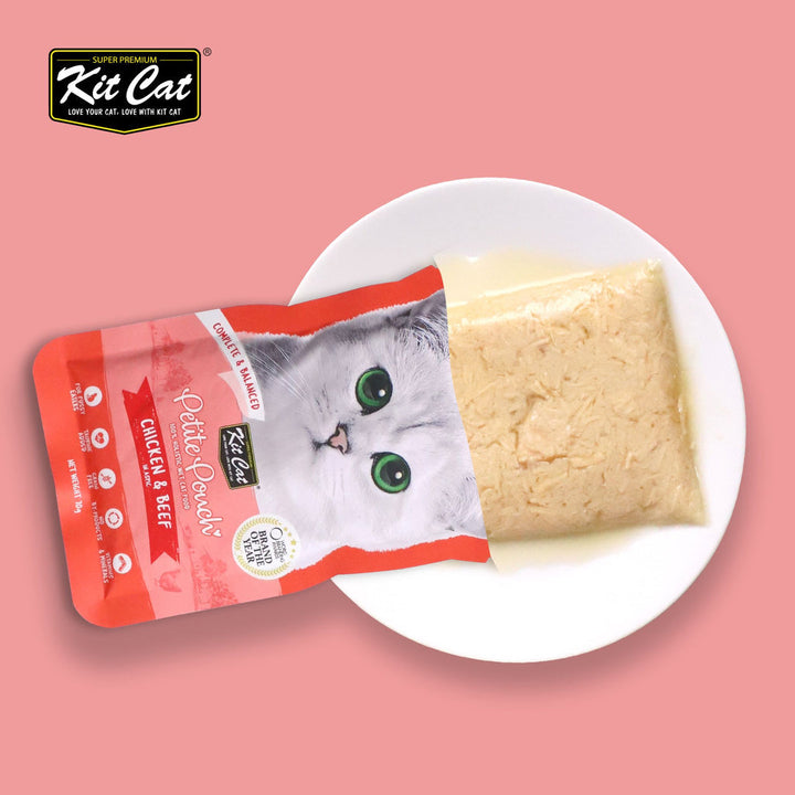 Kit Cat Petite Pouch - Chicken & Beef In Aspic Wet Cat Food 70G - 2