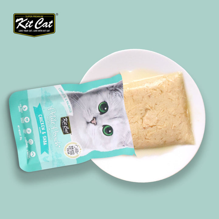 Kit Cat Petite Pouch - Chicken & Saba In Aspic Wet Cat Food 70G - 2