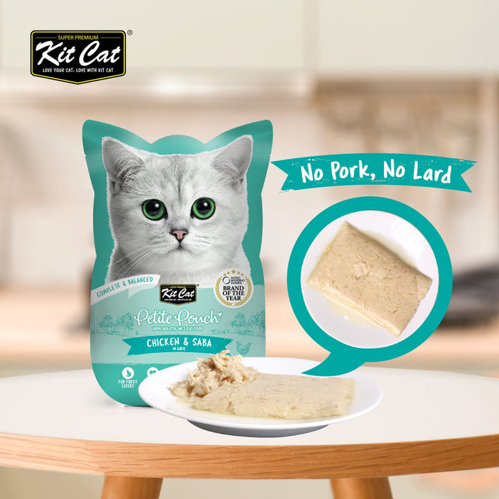 Kit Cat Petite Pouch - Chicken & Saba In Aspic Wet Cat Food 70G - 4