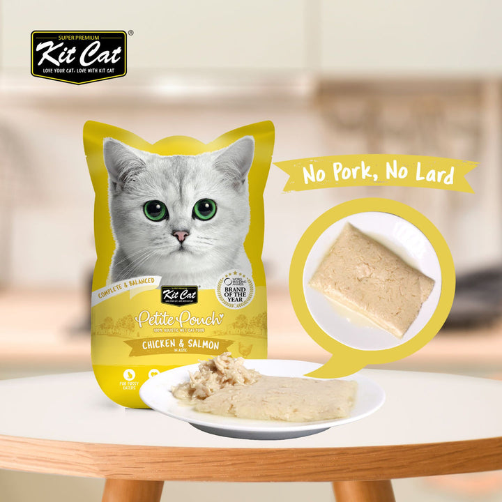 Kit Cat Petite Pouch - Chicken & Salmon In Aspic Wet Cat Food 70G - 4