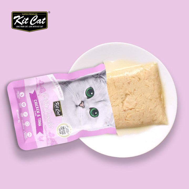 Kit Cat Petite Pouch - Chicken & Tuna In Aspic Wet Cat Food 70G - 2
