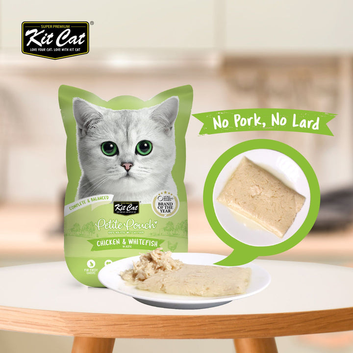 Kit Cat Petite Pouch - Chicken & Whitefish In Aspic Wet Cat Food 70G - 4