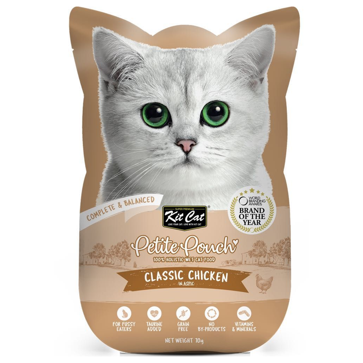 Kit Cat Petite Pouch - Classic Chicken In Aspic Wet Cat Food 70G - 1