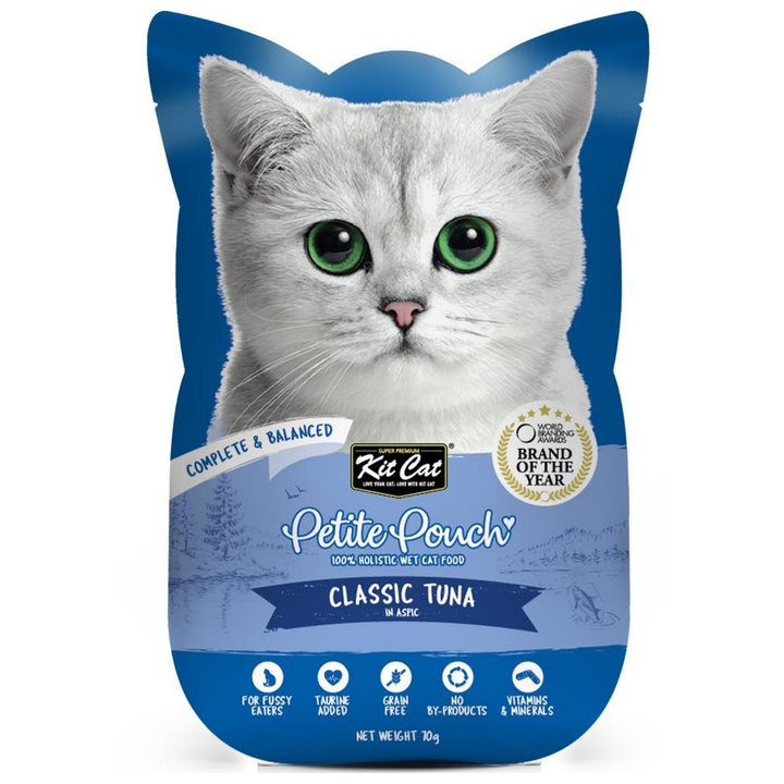 Kit Cat Petite Pouch - Classic Tuna In Aspic Wet Cat Food 70G - 1