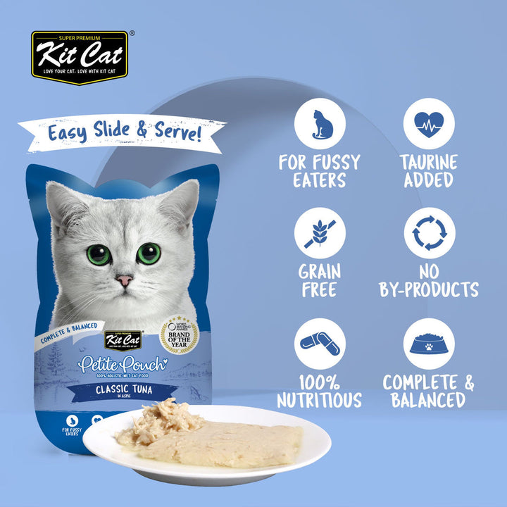 Kit Cat Petite Pouch - Classic Tuna In Aspic Wet Cat Food 70G - 3