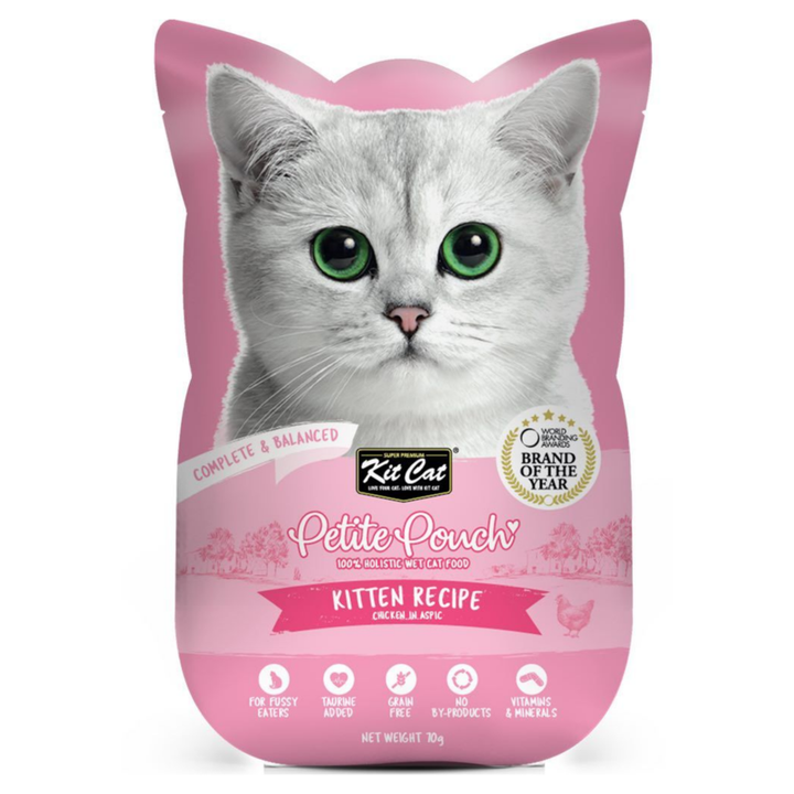 Kit Cat Petite Pouch - Kitten Chicken In Aspic Wet Cat Food 70G - 1