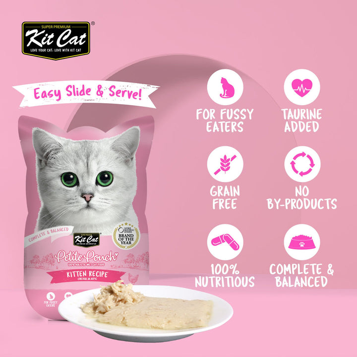 Kit Cat Petite Pouch - Kitten Chicken In Aspic Wet Cat Food 70G - 3