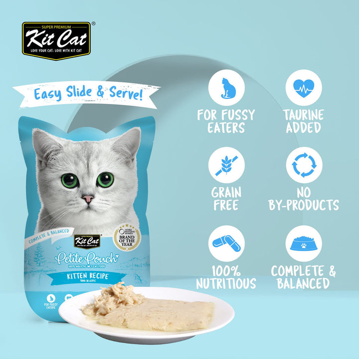 Kit Cat Petite Pouch - Kitten Tuna In Aspic Wet Cat Food 70G - 3