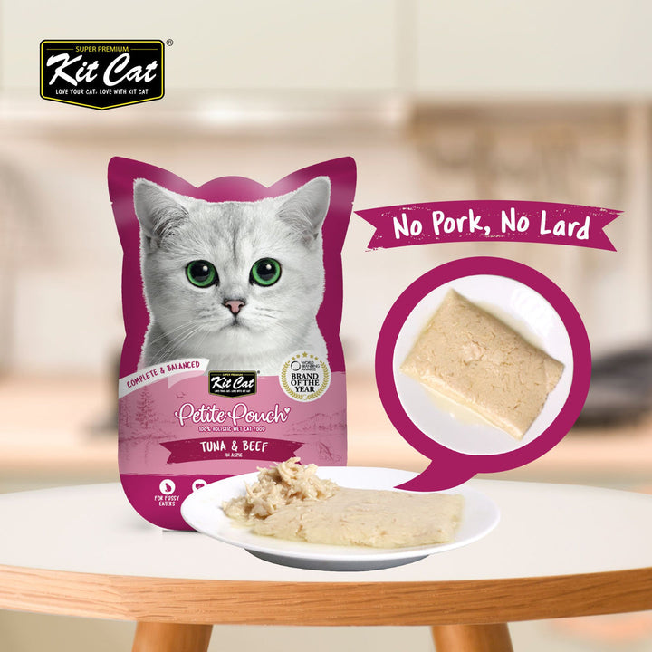 Kit Cat Petite Pouch - Tuna & Beef In Aspic Wet Cat Food 70G - 3