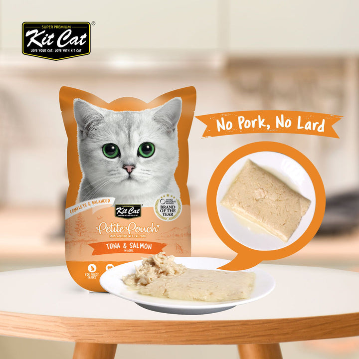 Kit Cat Petite Pouch - Tuna & Salmon In Aspic Wet Cat Food 70G - 3