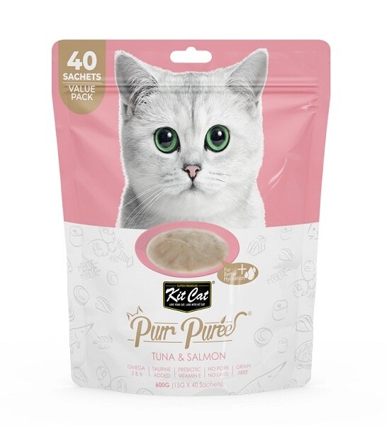 Kit Cat Puree Tuna & Salmon Cat Treats 600G