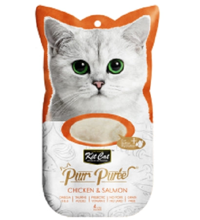 Kit Cat Purr Puree Chicken & Salmon Cat Treats 4X15G
