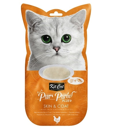 Kit Cat Purr Puree Plus Skin & Coat Chicken Cat Treats 60G