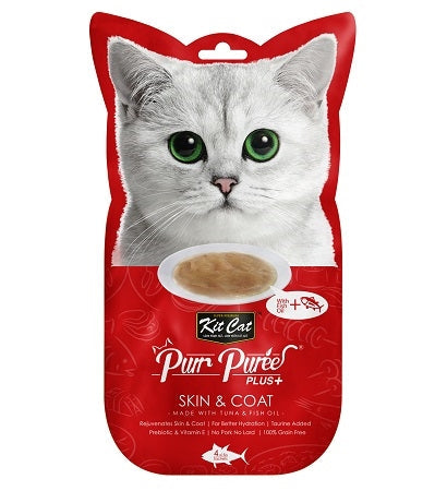 Kit Cat Purr Puree Plus Skin & Coat Tuna Cat Treats 60G