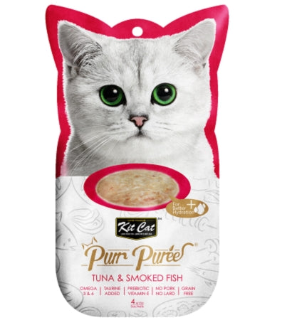 Kit Cat Purr Puree Tuna & Smoked Fish Cat Treats 4X15G