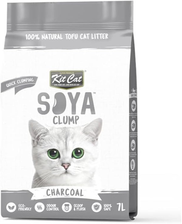 Kit Cat Soya Clump Soybean Litter - Charcoal