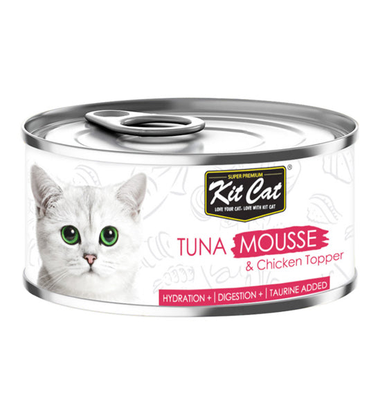 Kit Cat Tuna Mousse with Chicken Toppers Wet Cat Food 80G - 1