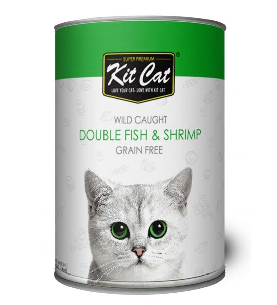 Kit Cat Wild Caught Grain Free Double Fish & Shrimp Wet Cat Food 400G - 1