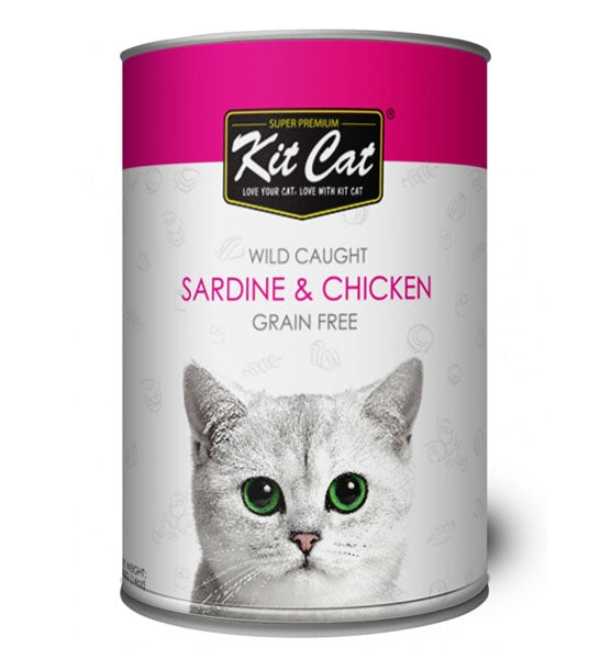 Kit Cat Wild Caught Grain Free Sardine & Chicken Wet Cat Food 400G - 1