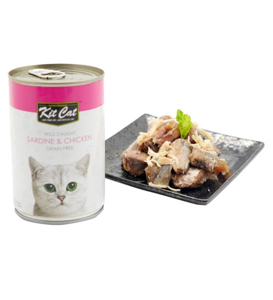 Kit Cat Wild Caught Grain Free Sardine & Chicken Wet Cat Food 400G - 2