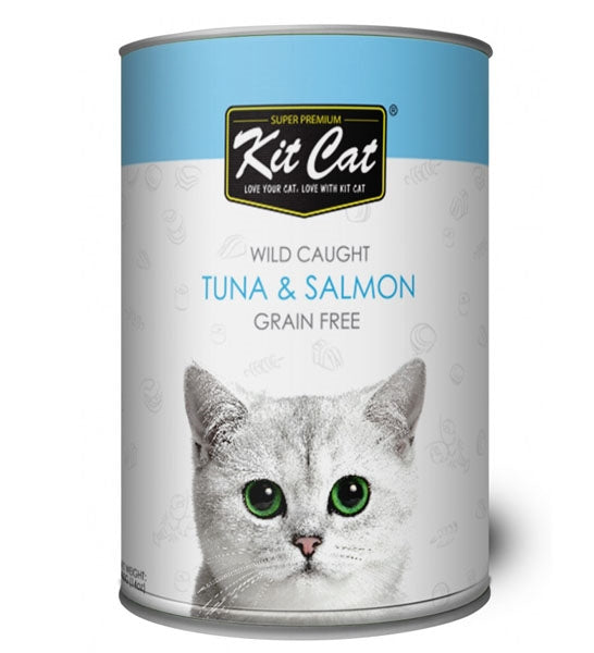 Kit Cat Wild Caught Grain Free Tuna & Salmon Wet Cat Food 400G - 1