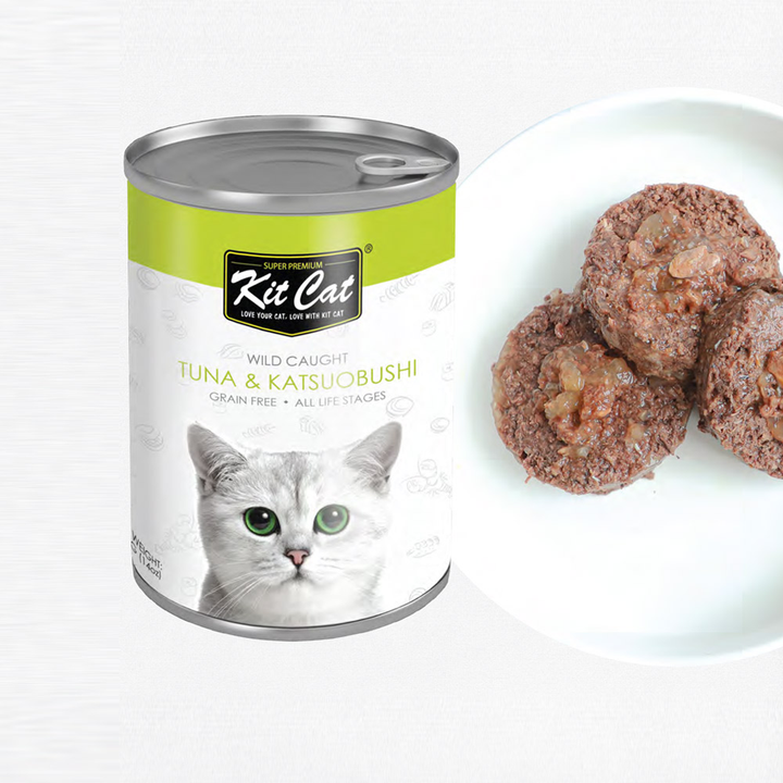 Kit Cat Wild Caught Tuna with Katsuobushi Wet Cat Food 400G - 3