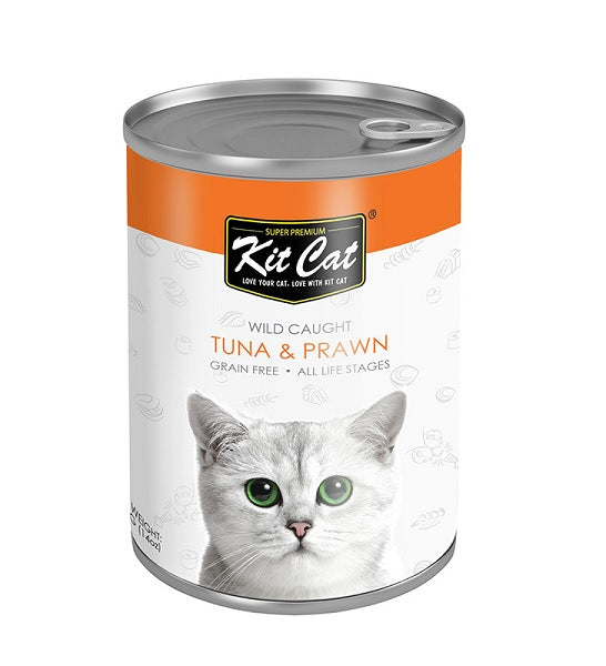 Kit Cat Wild Caught Tuna with Prawn Wet Cat Food 400G - 1