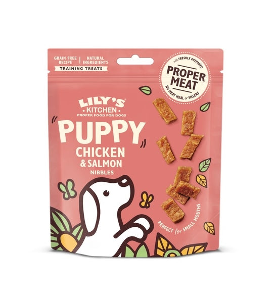 Lily's Kitchen Chicken and Salmon Nibbles Puppy Treats 70G-1