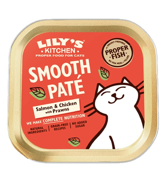 Lily's Kitchen Salmon With Chicken & Prawns Pate Wet Cat Food - 1
