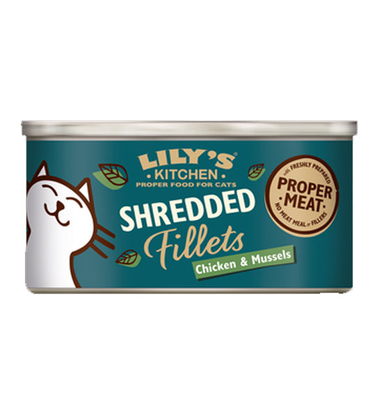 Lily's Kitchen Shredded Fillets Chicken & Mussels in Broth Wet Cat Food - 1