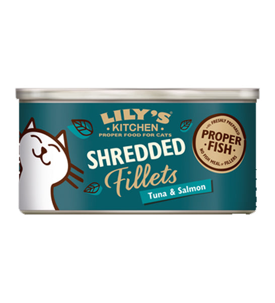 Lily's Kitchen Shredded Fillets Tuna & Salmon In Broth Wet Cat Food - 1