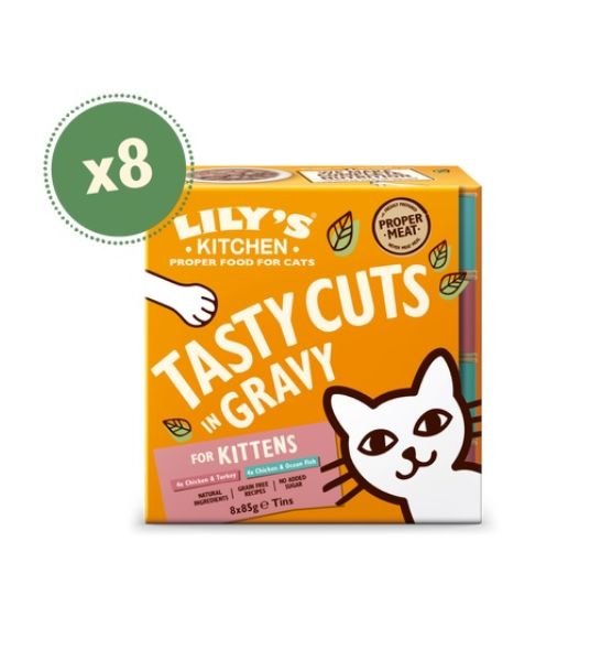 Lily's Kitchen Tasty Cuts in Gravy for Kittens Multipack 8X85G - 1