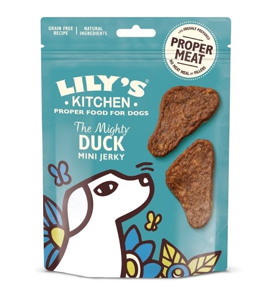 Lily's Kitchen The Mighty Duck Mini Jerky Grain Free Dog Treats 70G-1
