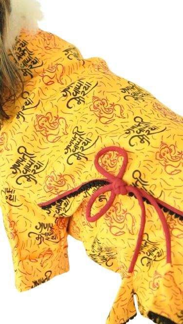 Mustard Ganesh Kurta-3
