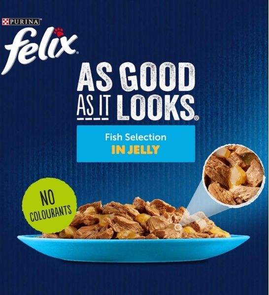 PURINA Felix Doubly Delicious Fish Selection in Jelly Pouch Wet Cat Food Pack 12X85G-3