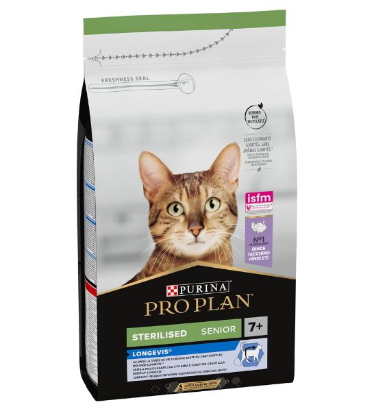 PURINA Pro Plan Sterilised Senior 7+ Turkey Dry Cat Food 1.5KG-1