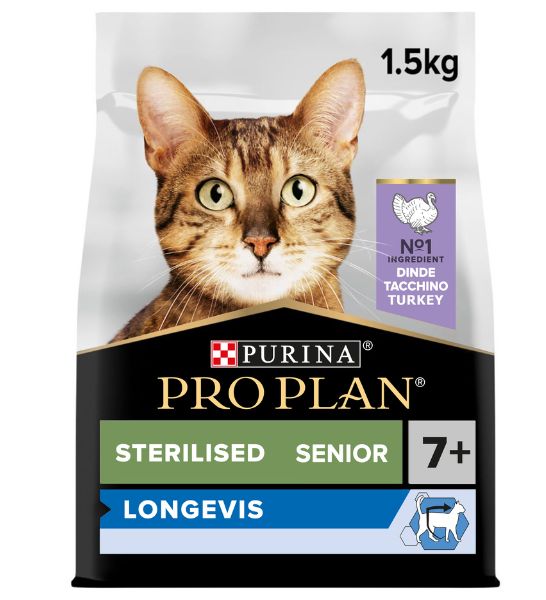 PURINA Pro Plan Sterilised Senior 7+ Turkey Dry Cat Food 1.5KG-3