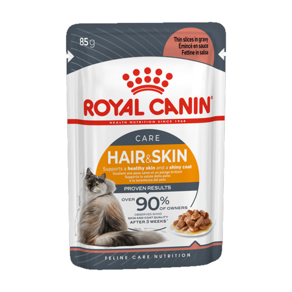 Royal Canin Feline Care Nutrition Hair & Skin In Gravy Adult Wet Cat Food - 1
