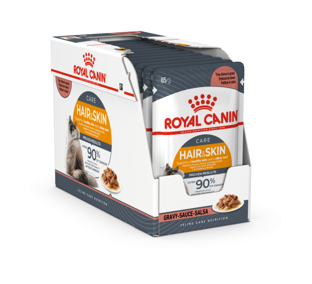 Royal Canin Feline Care Nutrition Hair & Skin In Gravy Adult Wet Cat Food - 2