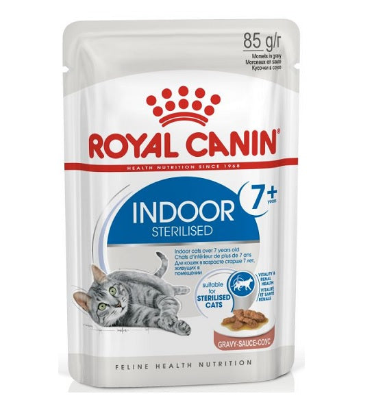 Royal Canin Indoor Sterilised 7+ in Chunks In Gravy Cat Wet Food 85G - 1