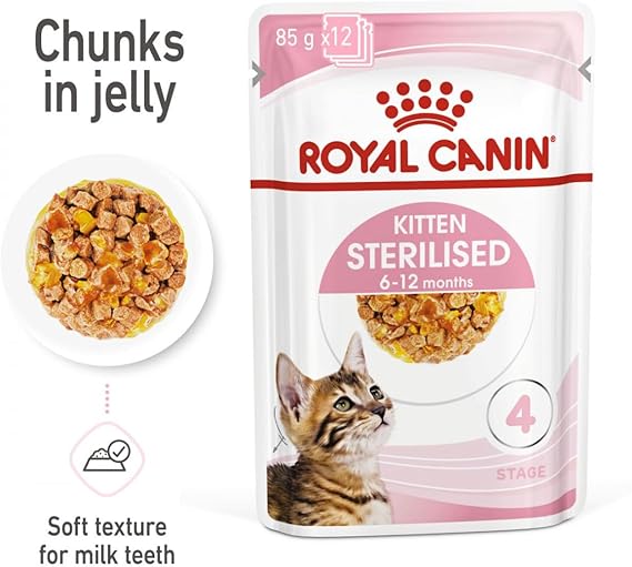 Royal Canin Kitten Sterilised In Jelly Wet Food 85G - 9