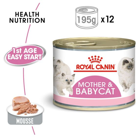 Royal Canin Mother & Babycat Mousse - Young & Adult Wet Cat Food - 4