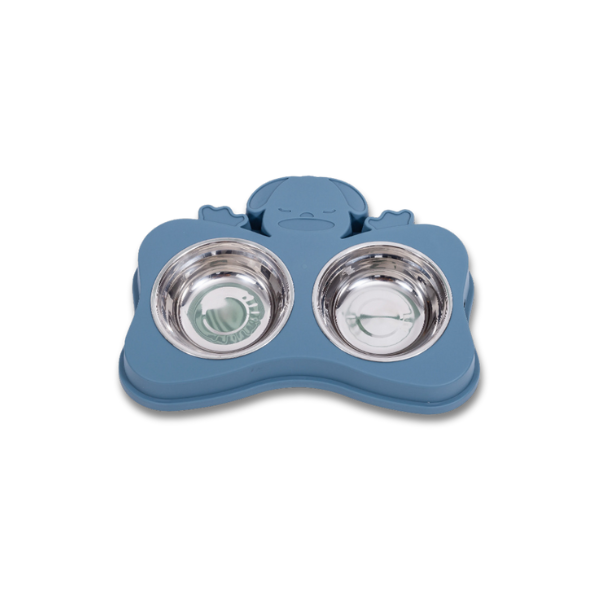 Saas Dual Pets Bowls-Light Blue